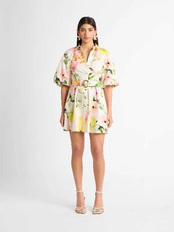 Mini Dresses with Halter Neck -ROSA FLORA MINI DRESS