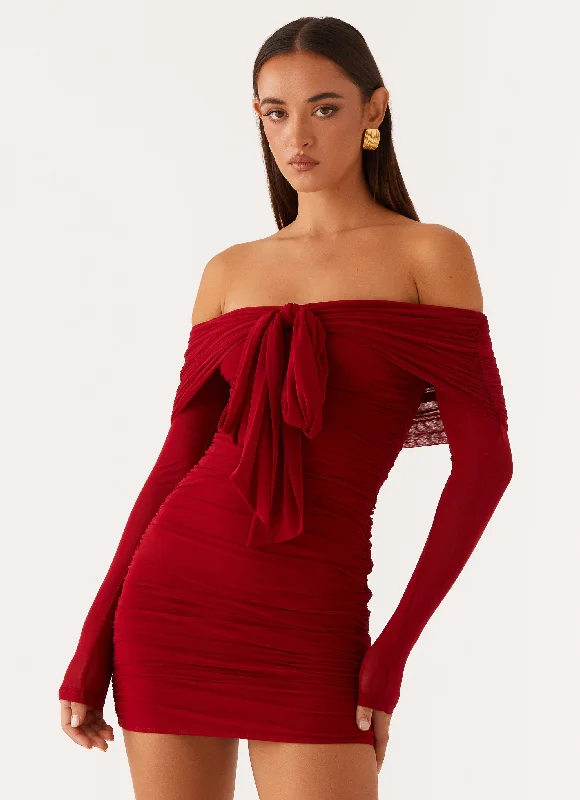 Mini Dresses for Summer Celebrations -Temptation Mini Dress - Red