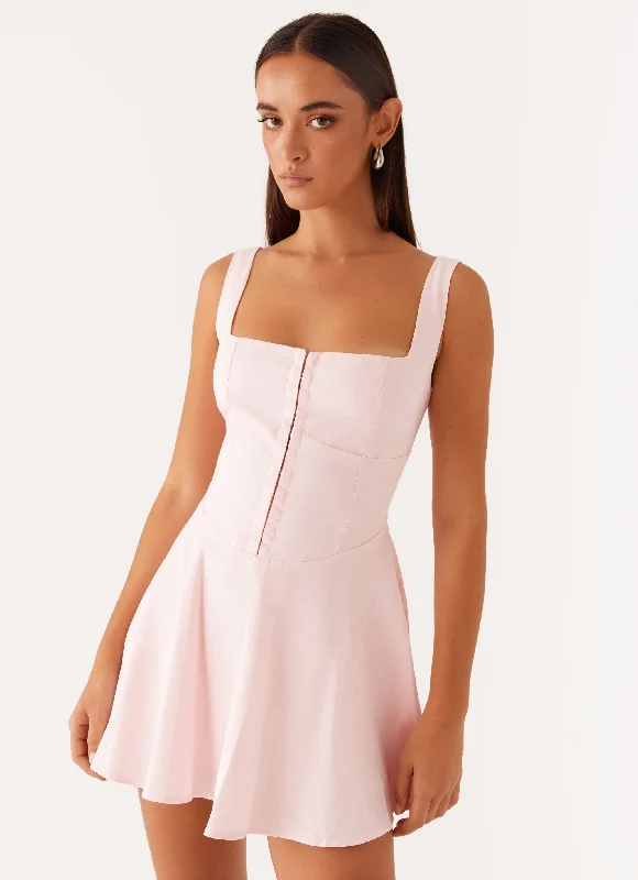 Mini Dresses with Wrap Skirt Design -The Isle Mini Dress - Pink